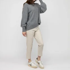 VAN KUKIL Hazel Slouch Side Split Jumper in Derby Grey