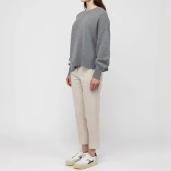 VAN KUKIL Hazel Slouch Side Split Jumper in Derby Grey