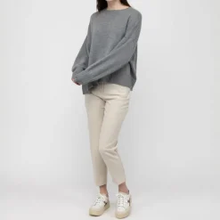 VAN KUKIL Hazel Slouch Side Split Jumper in Derby Grey