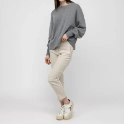 VAN KUKIL Hazel Slouch Side Split Jumper in Derby Grey