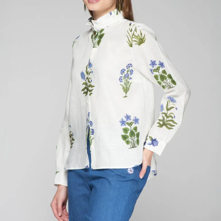 VILAGALLO Andy Shirt in Floral Blue