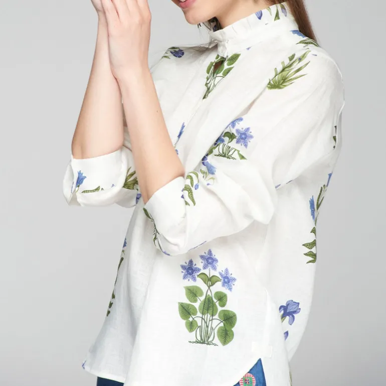 VILAGALLO Andy Shirt in Floral Blue