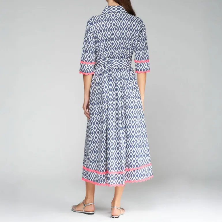 VILAGALLO Brenda Dress in Ikat Print