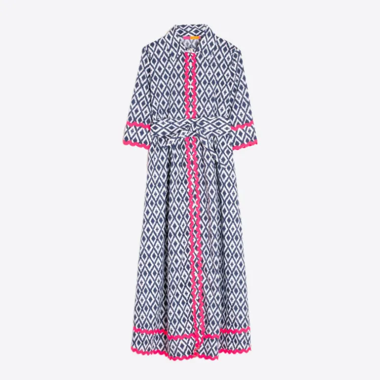 VILAGALLO Brenda Dress in Ikat Print