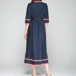 VILAGALLO Natalia Dress in Navy