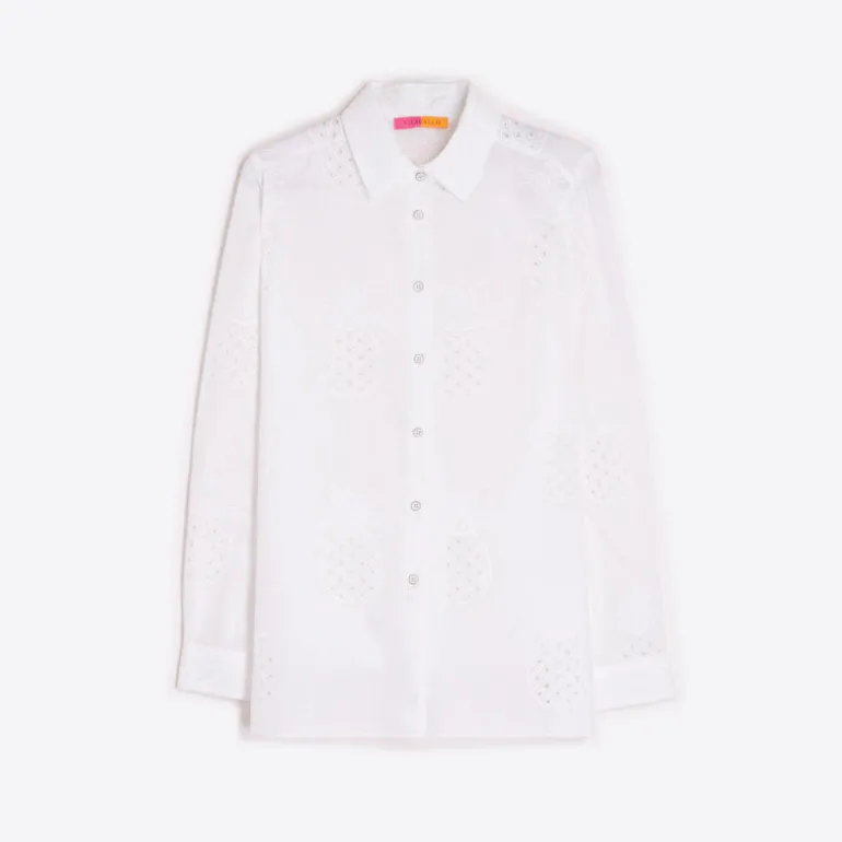 VILAGALLO Tia Pineapple Shirt in White