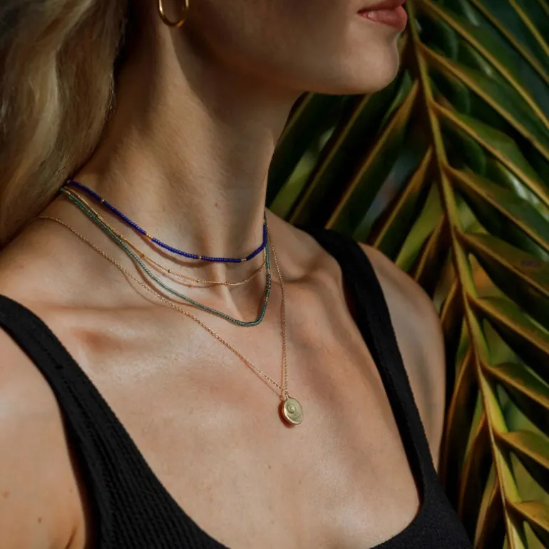 WANDERLUST LIFE Beaded Necklace in Morocco Blue