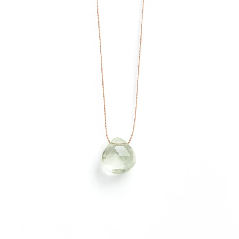 Wanderlust Life Fine Chord Necklace in Mint Green Amethyst