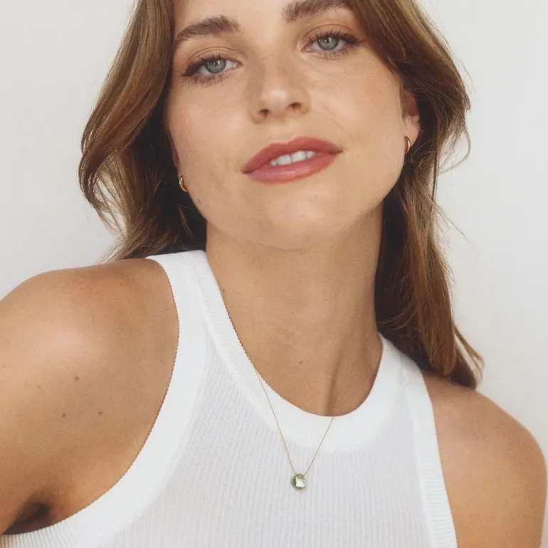 Wanderlust Life Fine Chord Necklace in Mint Green Amethyst