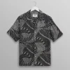 WAX LONDON Didcot Shirt in Navy/Ecru
