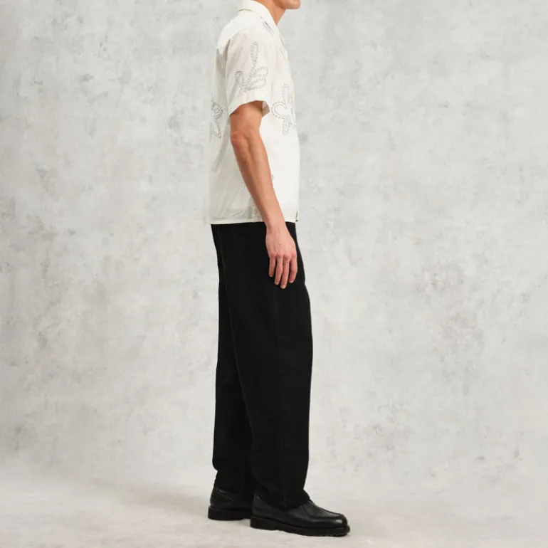 WAX LONDON Didcot Shirt in Ecru/Pale Blue
