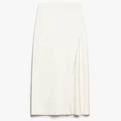 Weekend MaxMara Aia Fluid Satin Skirt in Ecru