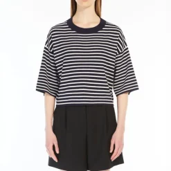 WEEKEND MAXMARA Amato Oversized Stretch Viscose Sweater in Navy