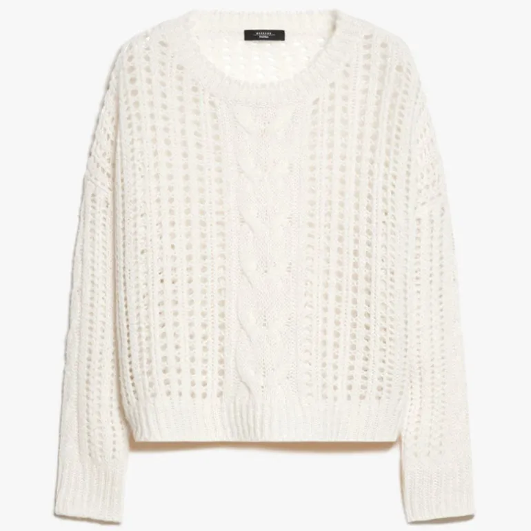 WEEKEND MAXMARA Grammo Oversized Wool Sweater in Ecru