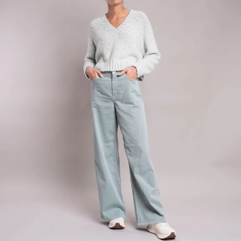 Weekend MaxMara Medina High Waisted Trousers in Pastel Green