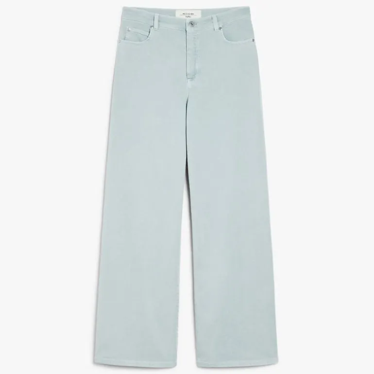 Weekend MaxMara Medina High Waisted Trousers in Pastel Green