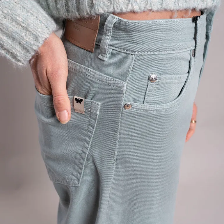 Weekend MaxMara Medina High Waisted Trousers in Pastel Green
