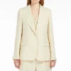 WEEKEND MAXMARA Nalut Linen Canvas Blazer in Sand