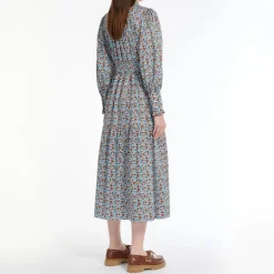 WEEKEND MAXMARA Timoteo Printed Twill Dress in White Flower