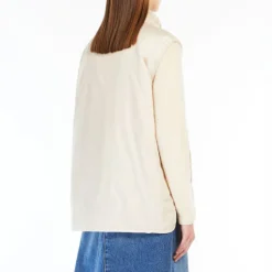 WEEKEND MAXMARA Yoro Reversible Water Repellent Canvas Gilet in Ecru
