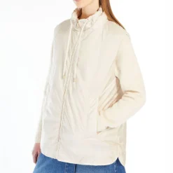 WEEKEND MAXMARA Yoro Reversible Water Repellent Canvas Gilet in Ecru
