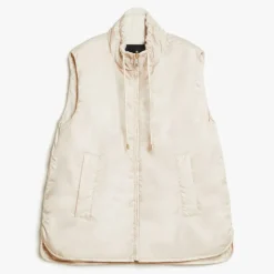 WEEKEND MAXMARA Yoro Reversible Water Repellent Canvas Gilet in Ecru