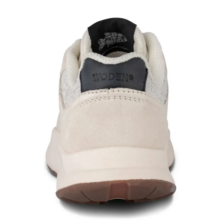 Woden Mathilde Runner Leather Sneaker in Blanc de Blanc