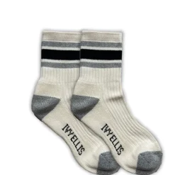 Womens Stabler Vintage Sports Socks in Cream/Grey/Black | Collen & Clare