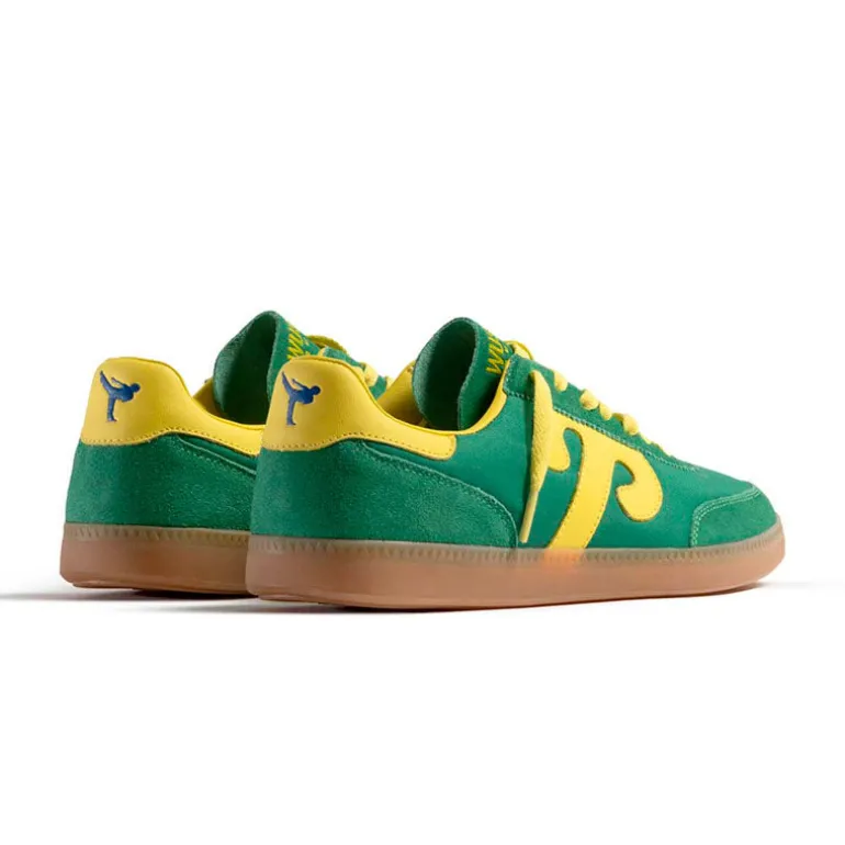 WUSHU Mens Gong Sneakers in Green/Yellow