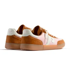WUSHU Womens Gong Sneakers in Pink/Camel